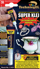 Technicqll Klej sekundowy super klej 2g na blistrze (C-031)