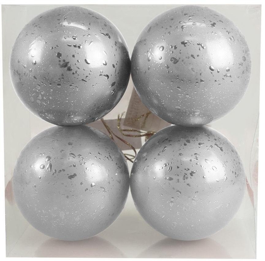 Bombki z efektem rosy srebrne 4szt