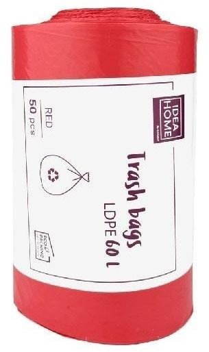 Worki na śmieci 60l czerwone 50szt