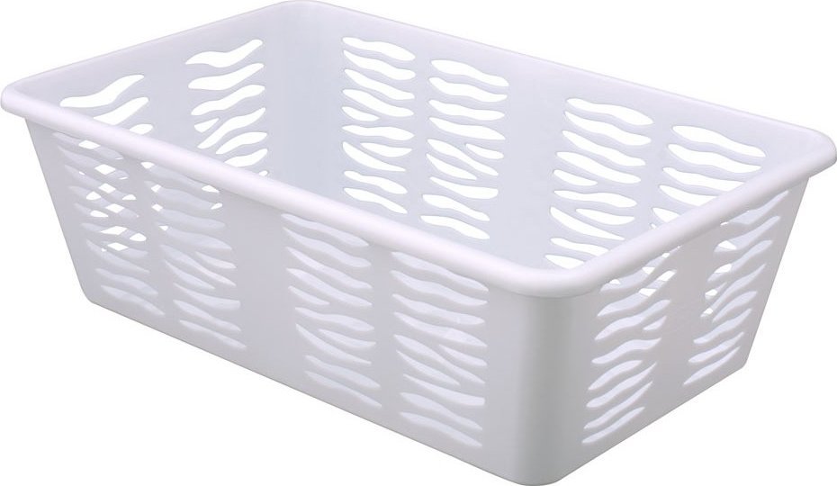 Branq BRANQ - Koszyk ażurowy Zebra - Z2 - uniwersalny plastikowy - biały - 25x15x8 cm