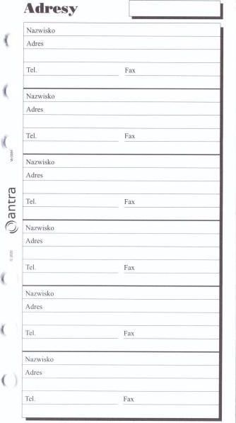 Antra Wkład do organizera ST Adresy ANTRA