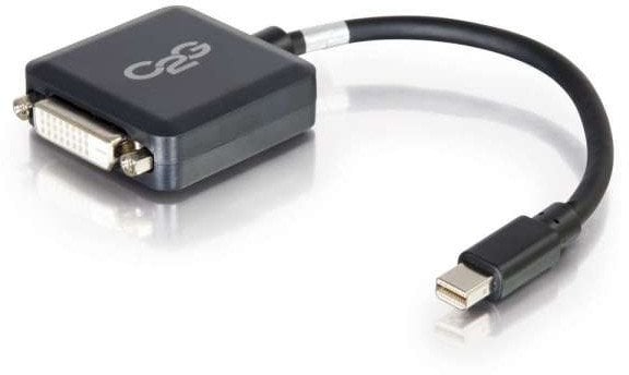 C2G 20cm Mini DisplayPort to DVI Adapter - Thunderbolt to Single Link DVI-D Converter M/F - Black - DisplayPort-Kabel - Mini DisplayPort (M) zu DVI-D