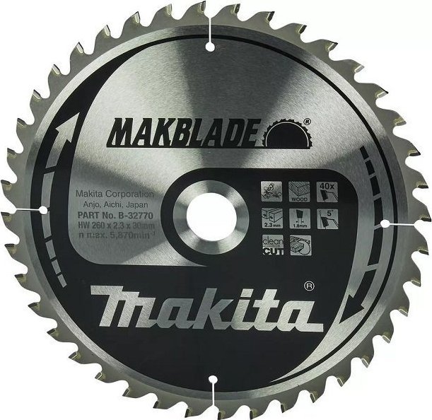 Makita PIŁA SPIEKOWA DO DREWNA 260*30/40Z (1 SZT)