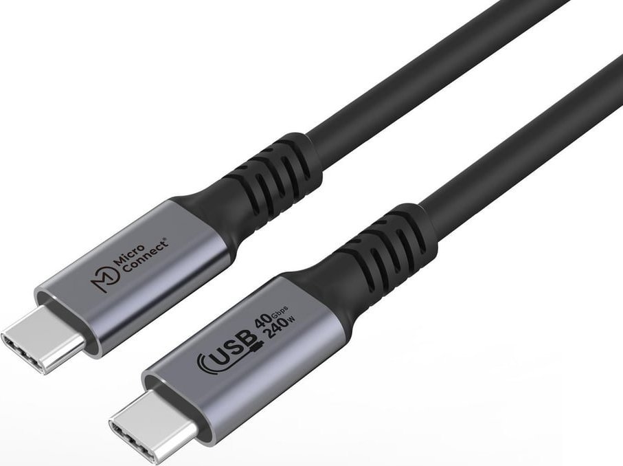 Kabel USB MicroConnect USB-C - USB-C 2 m Czarny (USB4CC2-240W)