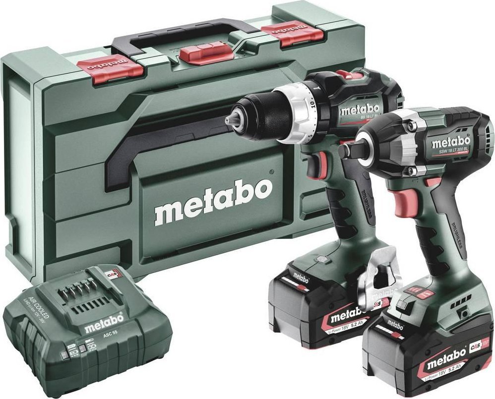 Zestaw elektronarzędzi Metabo METABO.ZESTAW COMBO 18V 2.9.3 (BS 18 LT BL + SSW 18 LT 300 BL) 2x5,2Ah METABOX