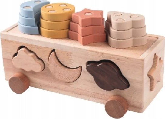 Pan i Pani Gadżet DREWNIANA KOSTKA DO UKŁADANIA SORTER EDUKACYJNY ROZPOZNAWANIE KSZTAŁTÓW