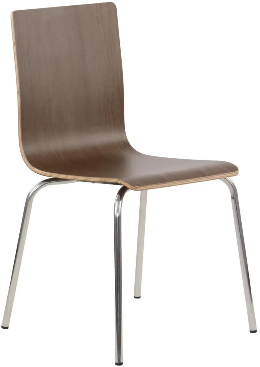 Krzesło ze sklejki laminowanej WERDI B ciemny orzech/stal nierdzewna STEMA