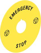 Lovato Electric Szyld opisowy EMERGENCY/STOP fi 90mm (LPXAU113)