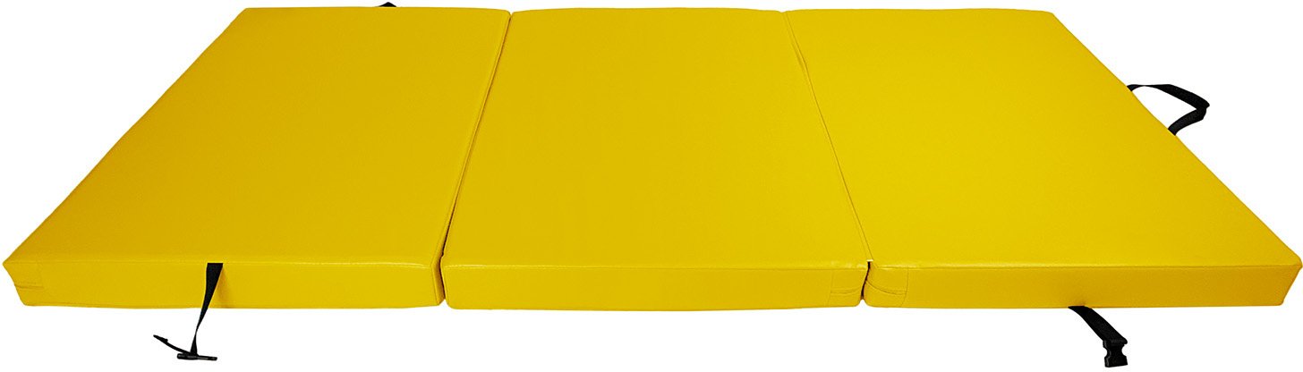 UnderFit Materac gimnastyczny składany trzyczęściowy 210 x 100 x 10 cm żółty