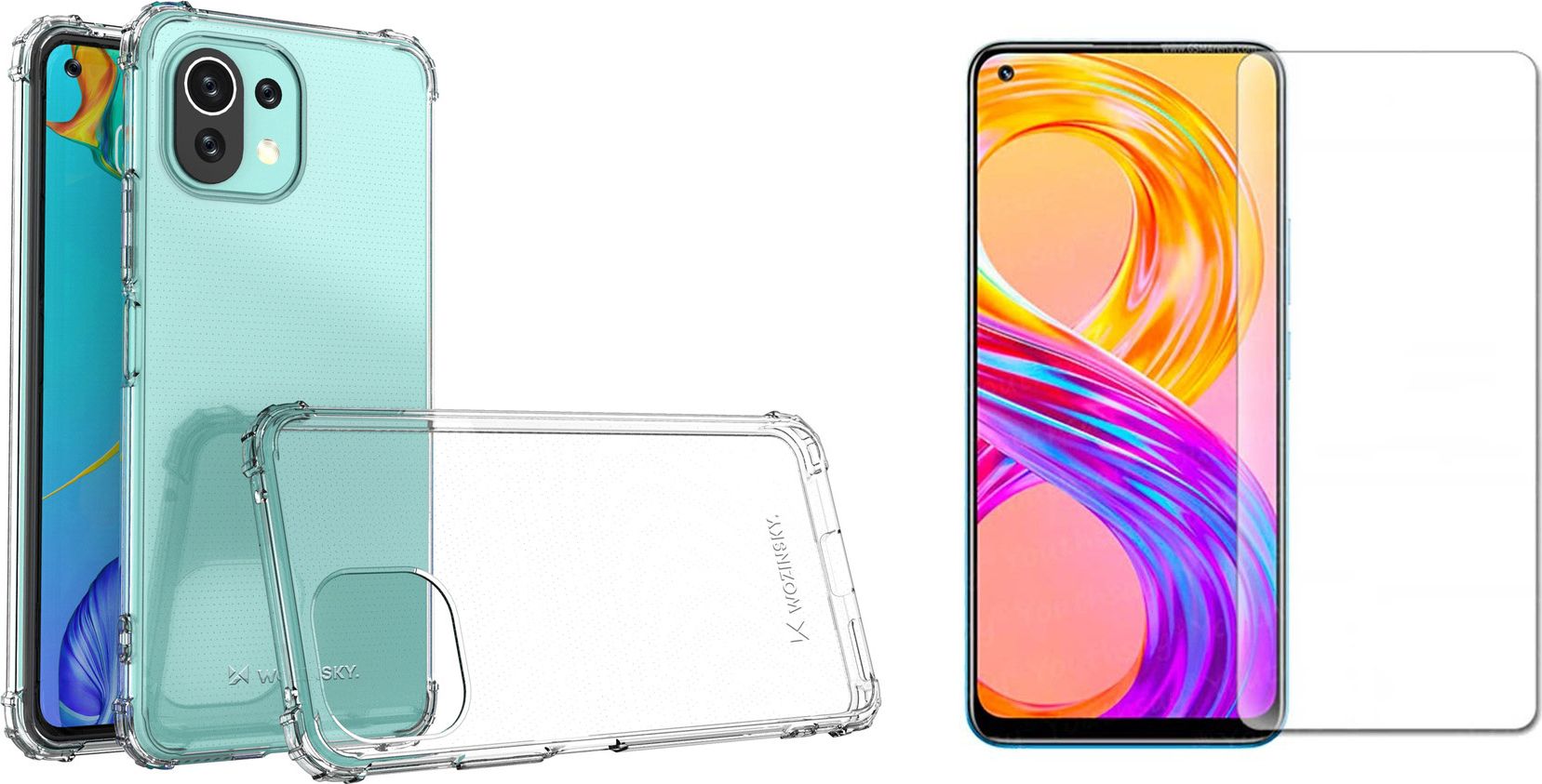 Braders Etui bezbarwne A-Shock + Szkło Płaskie do Xiaomi Mi 11 Lite