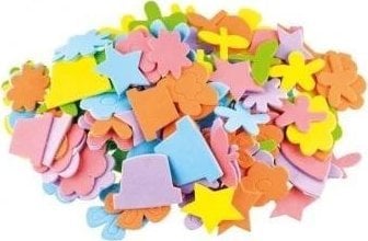 BREWIS Naklejki z pianki kwiaty i figury 120szt