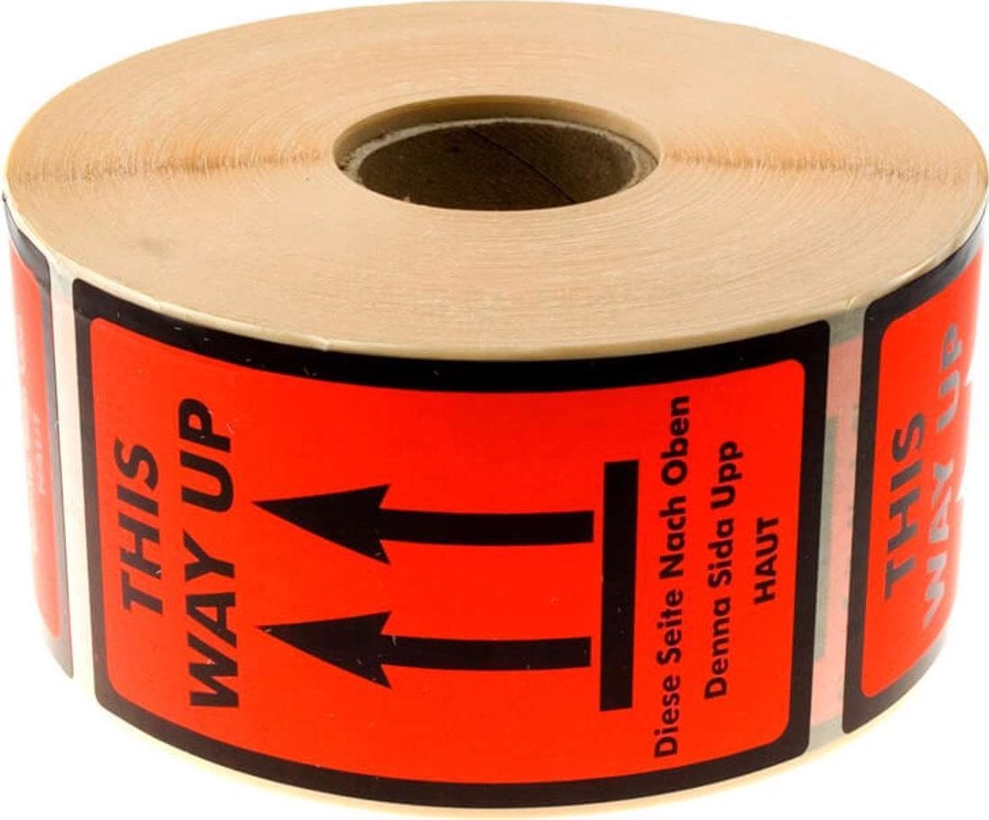 Stickn Etiketter selvkl. tryk: This Way Up 120x70mm 1000stk/rul - (1000 stk.)