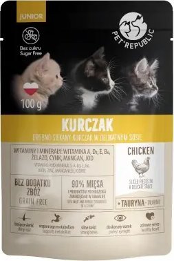 Pet Republic KOT saszetka 100g JUNIOR KURCZAK sos /24