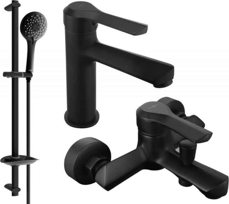 Bateria wannowa Mexen Mexen Sabre DB74 zestaw wannowy, czarny - 72103DB74-70