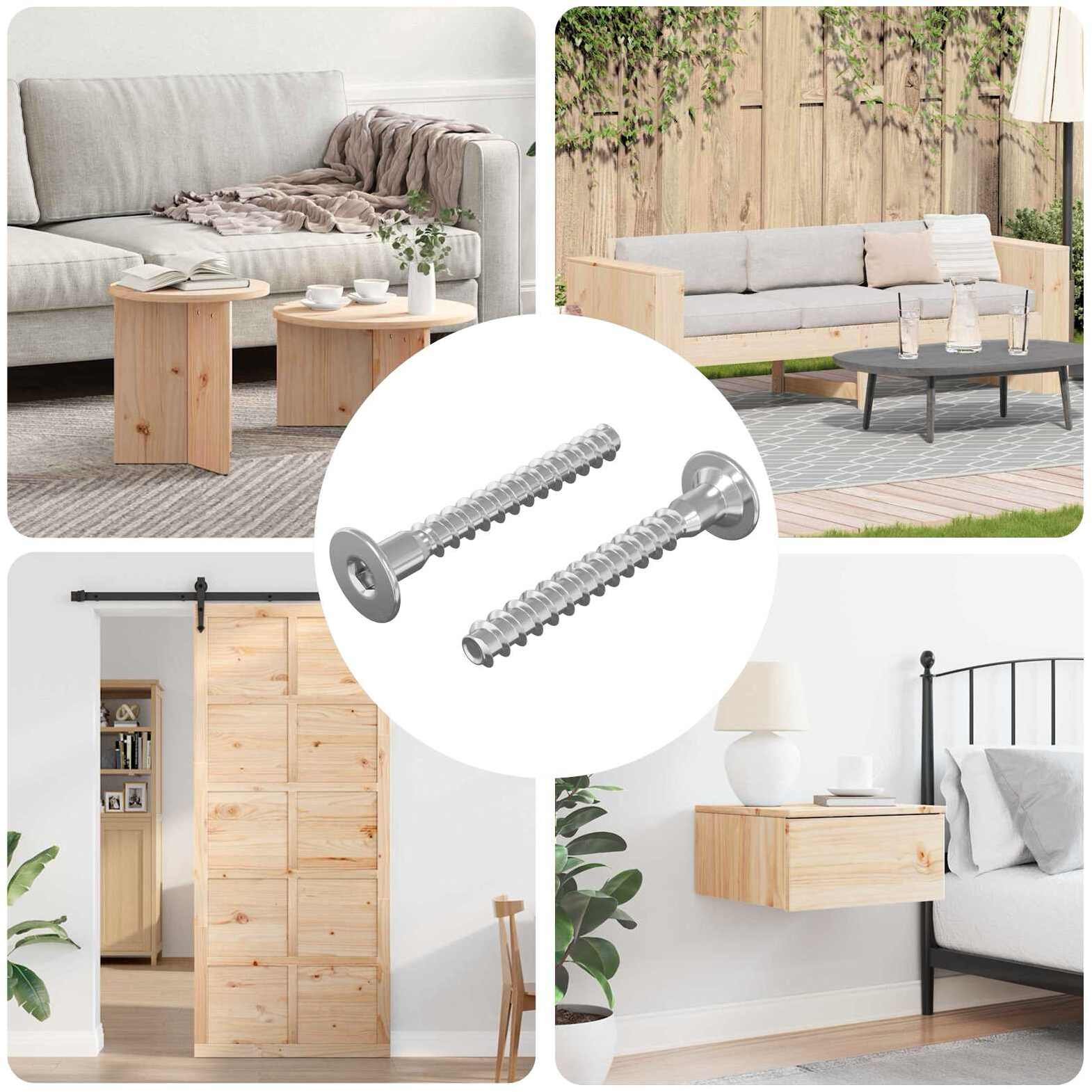 vidaXL Śruby confirmat 2 pcs Srebrny Metal