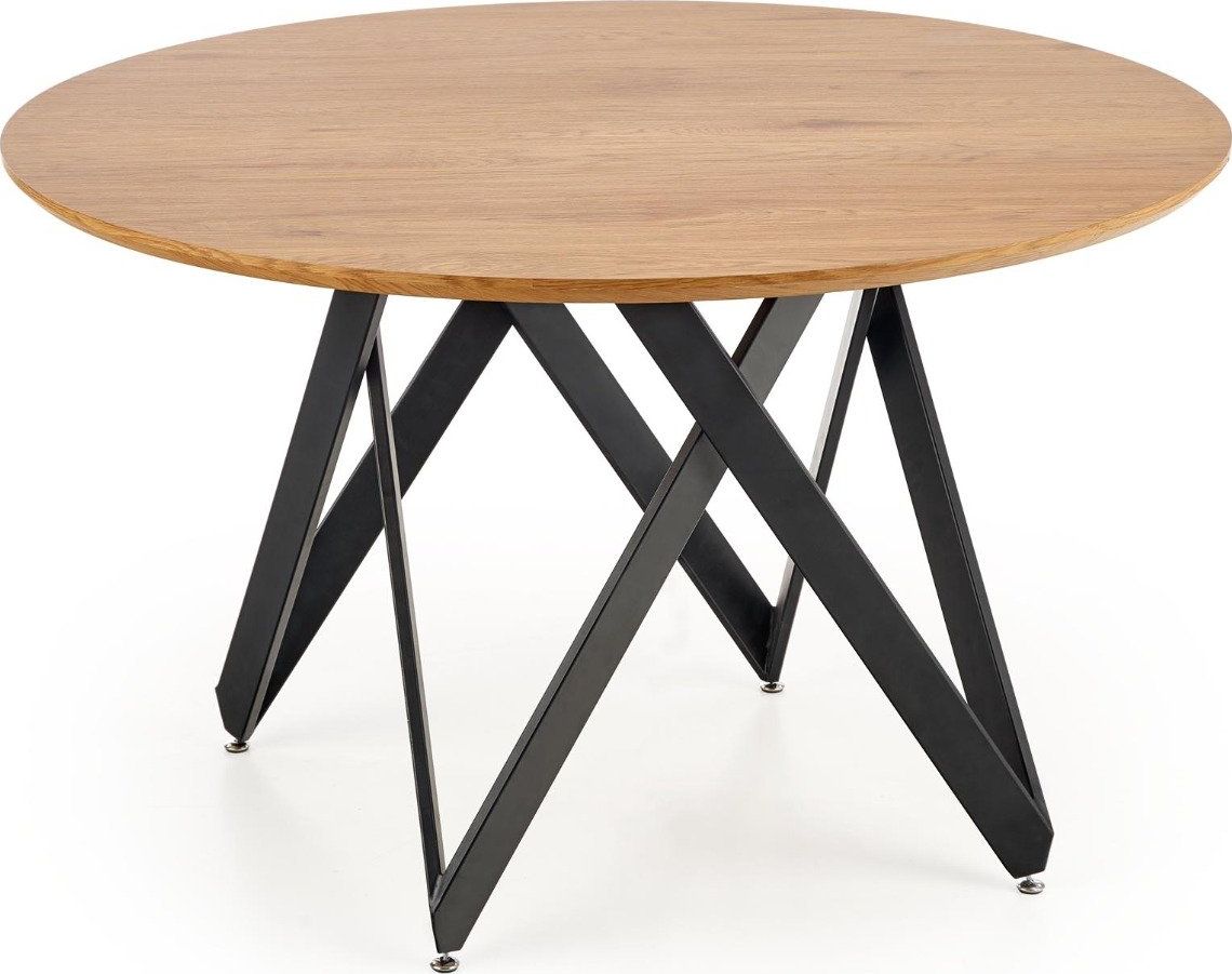 Halmar Stół MOZAMBIK 120x120 dąb/czarny