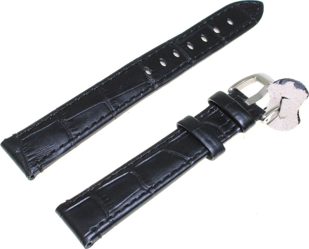 Diloy Skórzany pasek do zegarka 18 mm Diloy 361.18.1 czarny