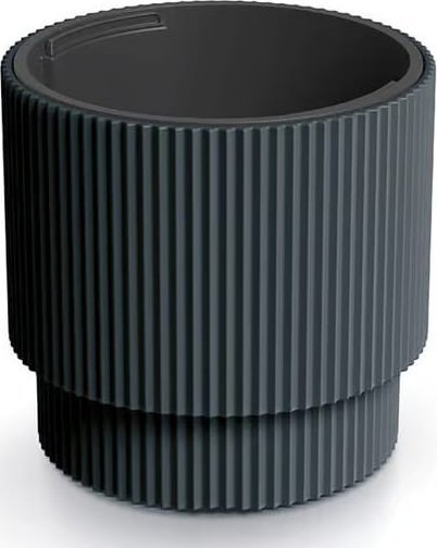 Doniczka antracytowa prążkowana na nóżce plastikowa 39,5x37,5 cm Milly