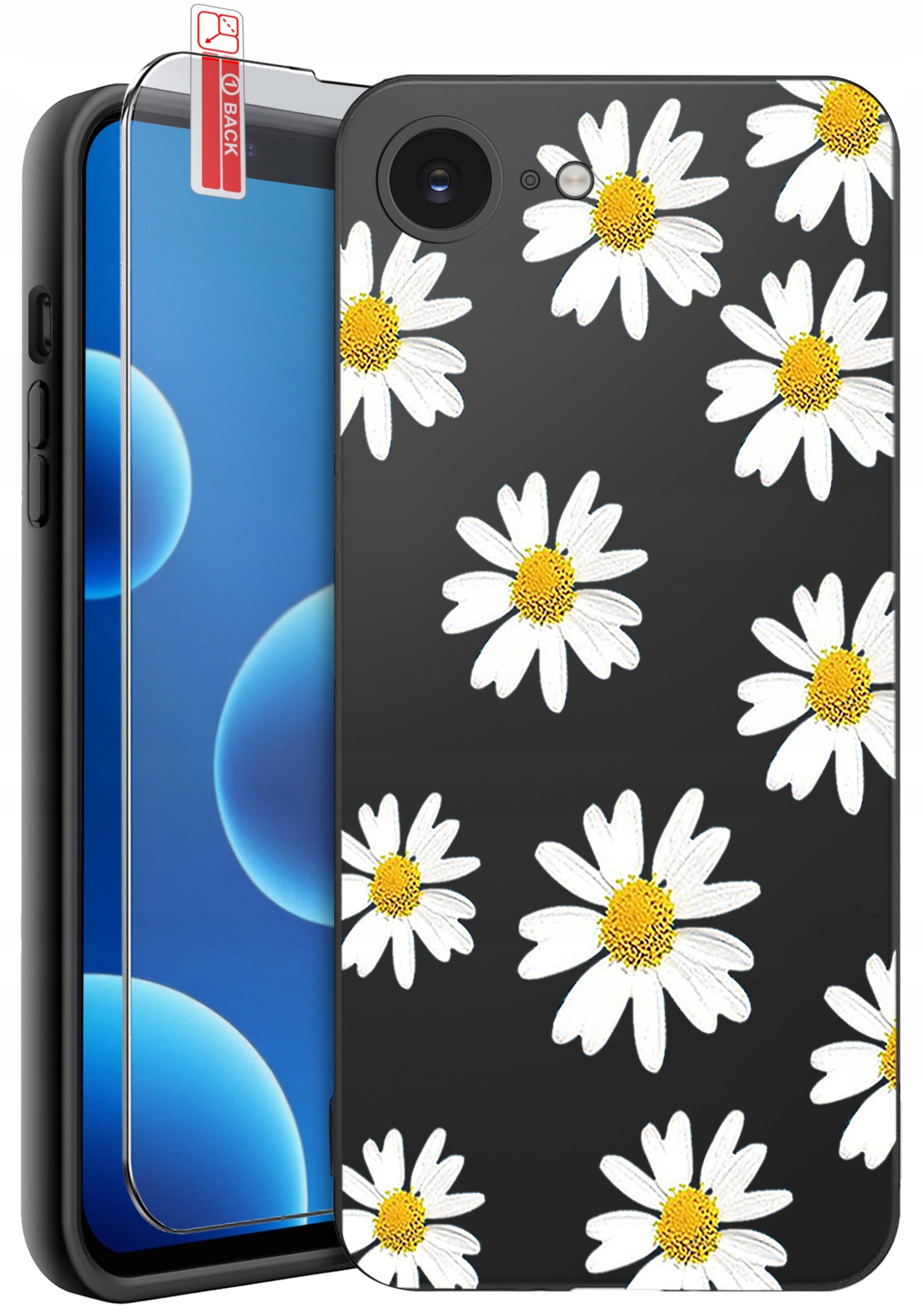 ETUI do iPhone 16e | WZORY | SILIKONOWE MATT CASE + SZKŁO 9H