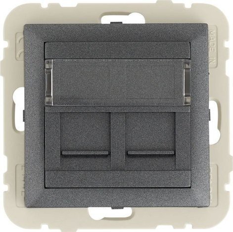 Efapel Efapel Logus90 element centralny do gniazda telefonicznego/komputerowego grafit 90442 kxis