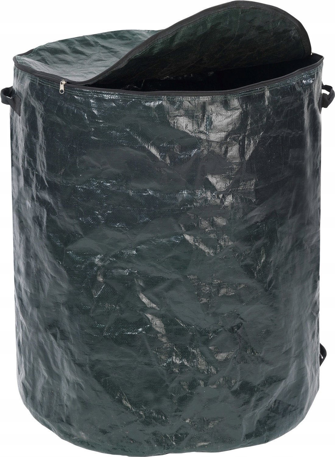 Maximex Torba ogrodowa zapinana na zamek błyskawiczny, poliestrowy worek z pokrywą i 2 uchwytami - 275 l