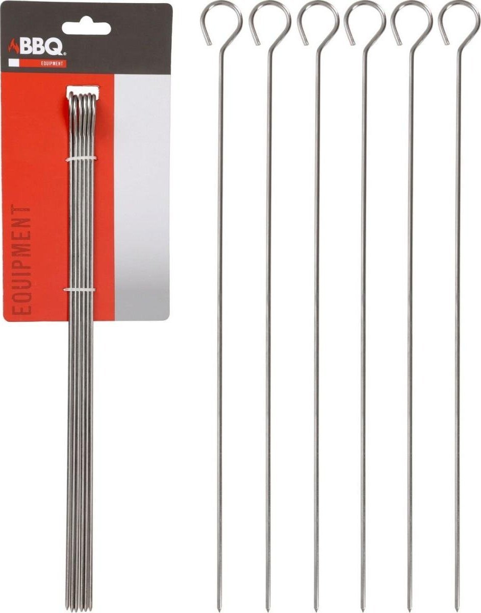 BBQ SZPIKULEC DO SZASZŁYKÓW 6SZT DŁ. 35,5CM STAL NIERDZEWNA