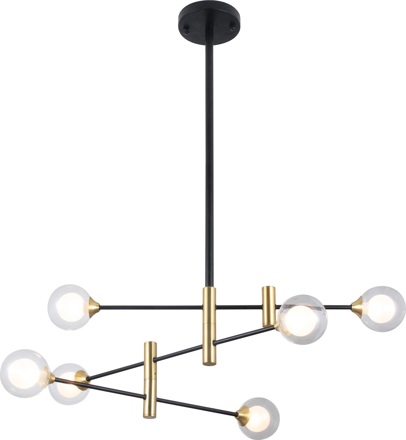 Lampa wisząca Italux Lampa wisząca czarna nowoczesna Italux Marino PND-9148-6