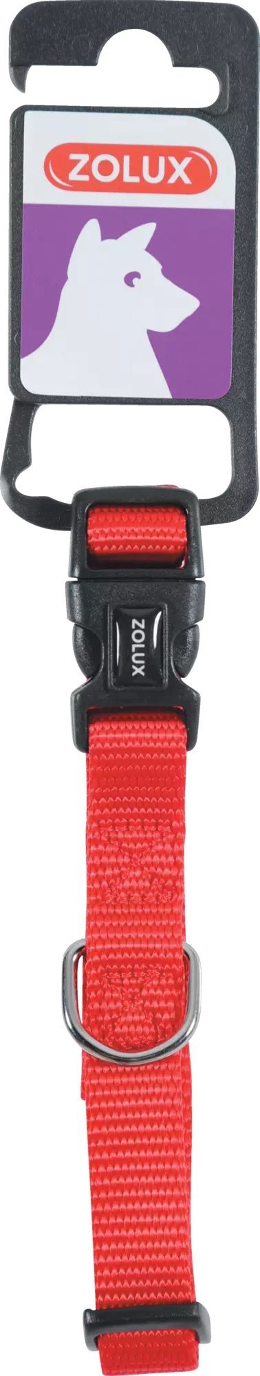 Zolux ZOLUX Obroża dla psa nylonowa taśma 30/40cm 15mm kol. czerwony