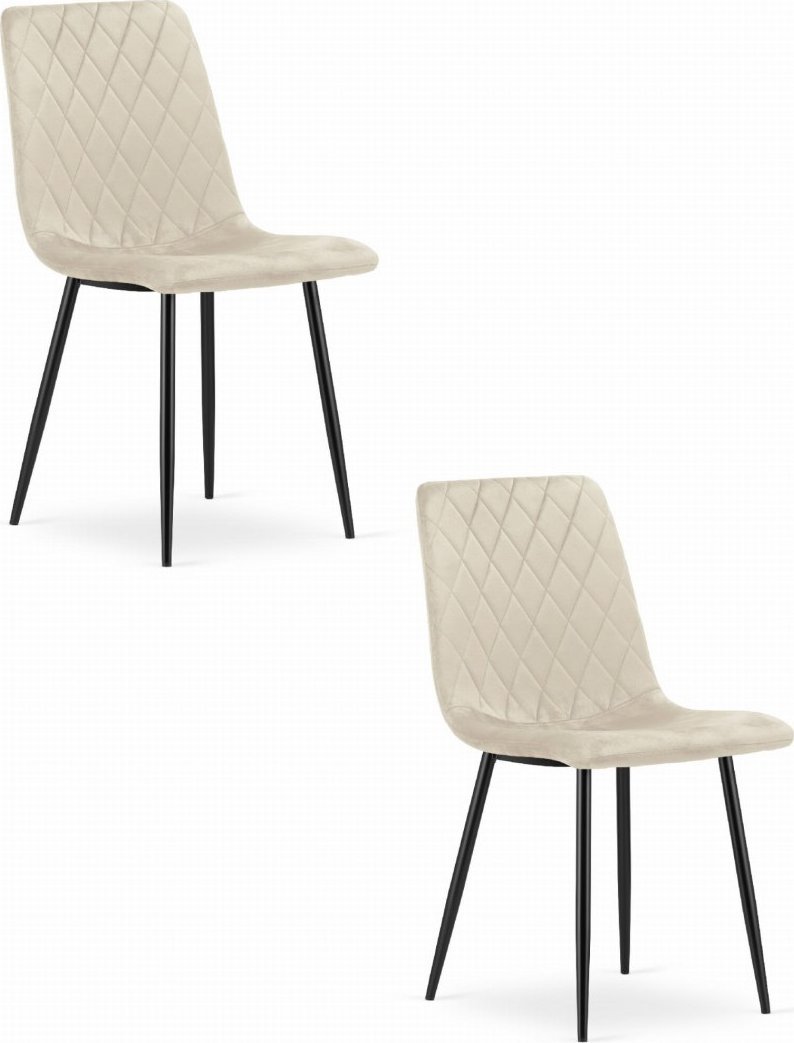 Krzesło TURIN - beż aksamit x 2