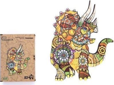 PuzzleOK Puzzle drewniane eko 130 Triceratops A3