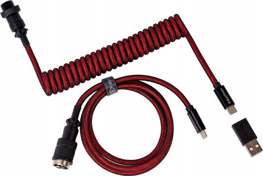 Keychron Keychron Premium Coiled Aviator Cable (red, 1.08 m, straight plug)