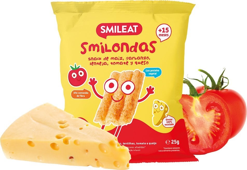 Smileat BIO* Smilondas Chrupki z ciecierzycy, kukurydzy i soczewicy pomidorowo-serowe 25 g
