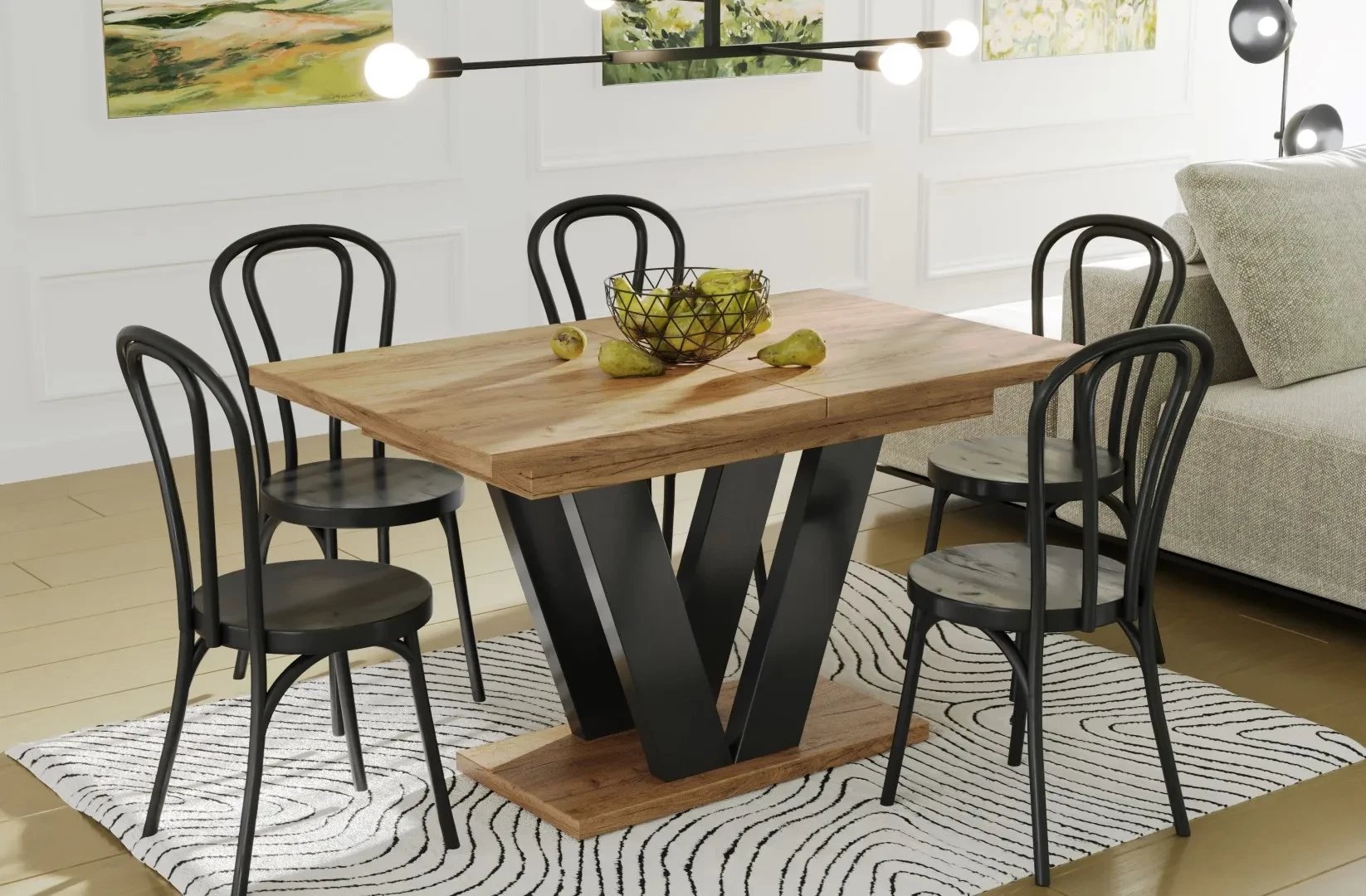 Stół rozkładany LARA 130(210)x80 dąb złoty craft ENDO