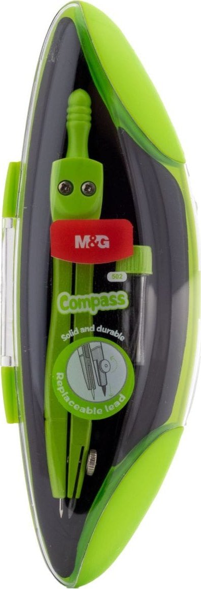 Cyrkiel szkolny z zapasowymi rysikami koła 35cm metalowy 3 różne kolory MG