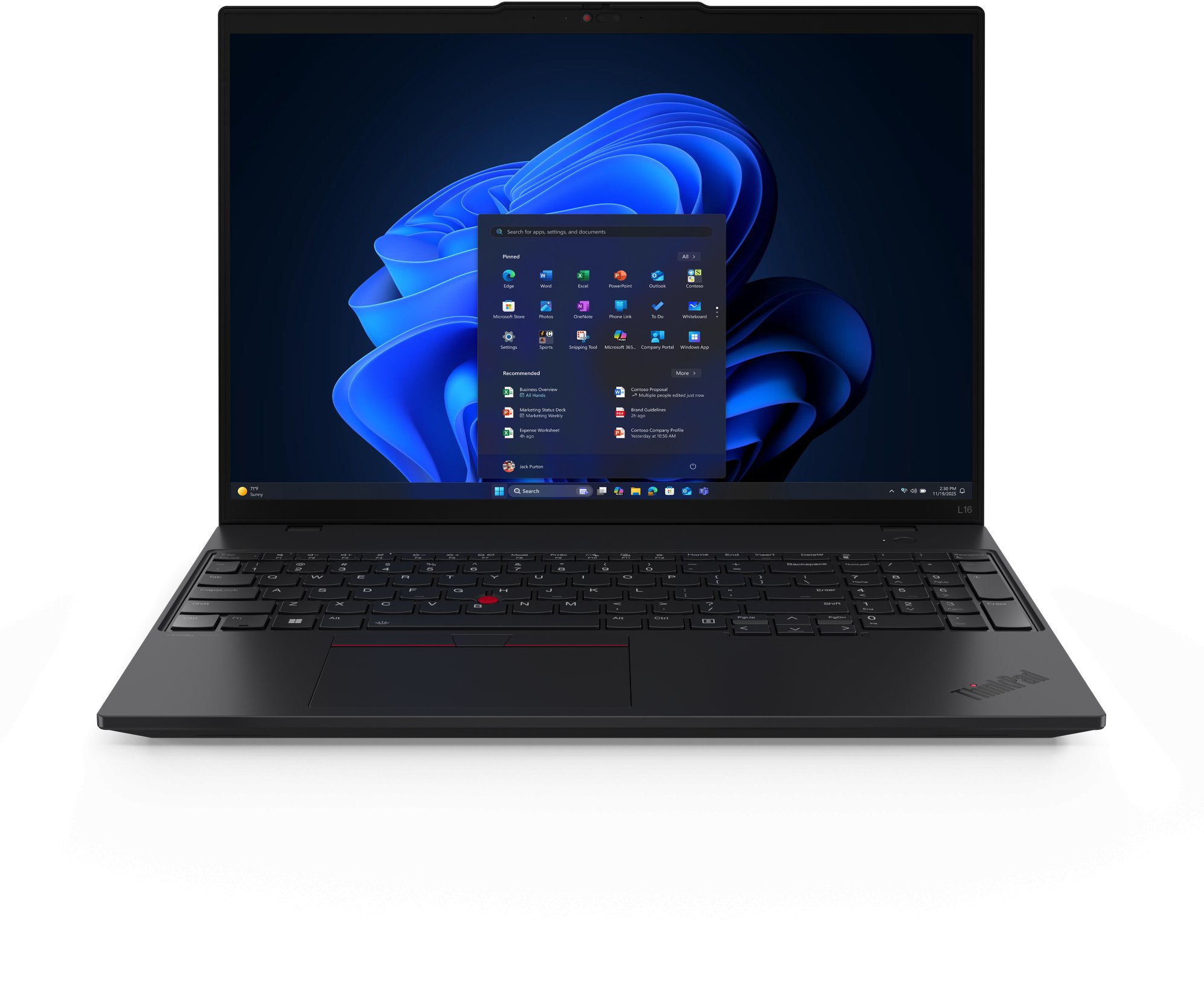 Laptop Lenovo ThinkPad L16 Gen 2 (AMD) Copilot+ PC AMD Ryzen AI 5 340 Laptop 40,6 cm (16") WUXGA 32 GB DDR5-SDRAM 512 GB SSD Wi-Fi 7 (802.11be) Window