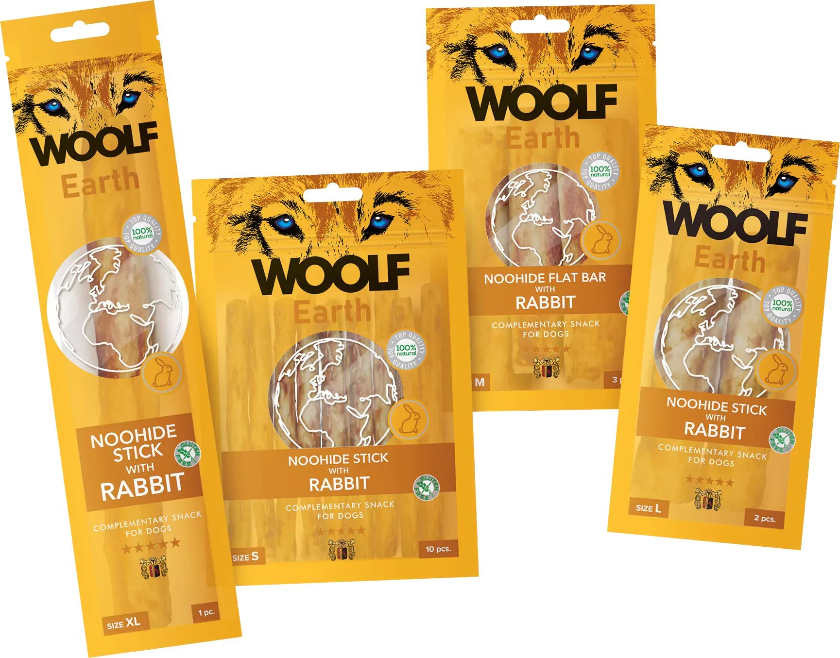 WOOLF Woolf Earth Noohide Stick Rabbit Przysmak Dla Psa Królik Rozmiar XL 85 g