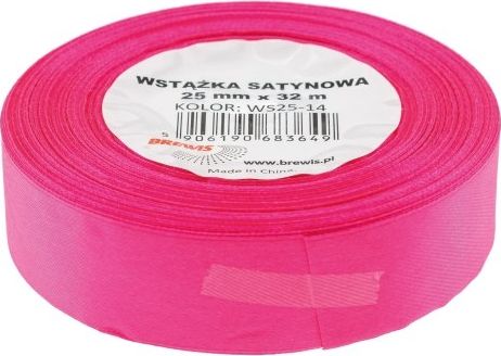 BREWIS Wstążka satynowa BREWIS 25mm/32mm kolor 14 różowy fluo Brewis