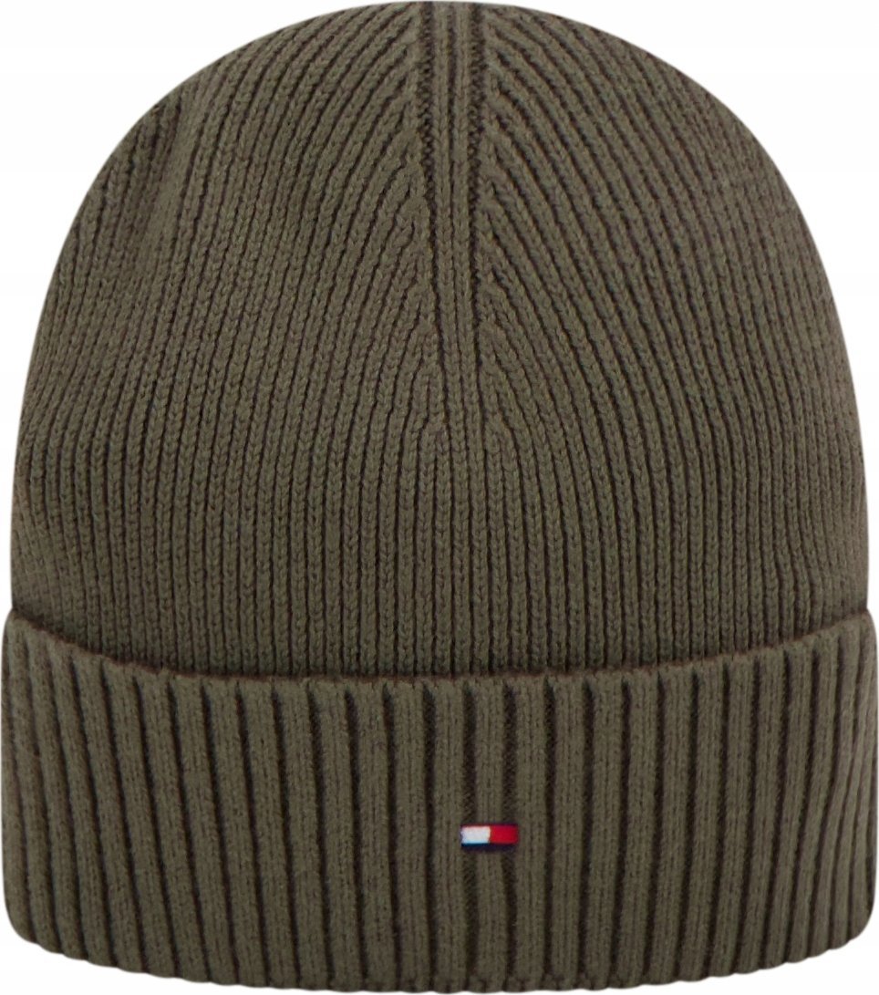 CZAPKA ZIMOWA TOMMY HILFIGER TH FLAG BEANIE AM0AM12796 RBN ZIELONA
