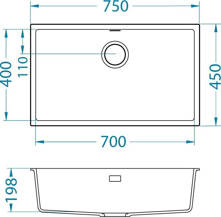 Zlewozmywak Alveus Alveus OMNI 40 G81 beton (45x75) 1 kom. z syfonem sat.