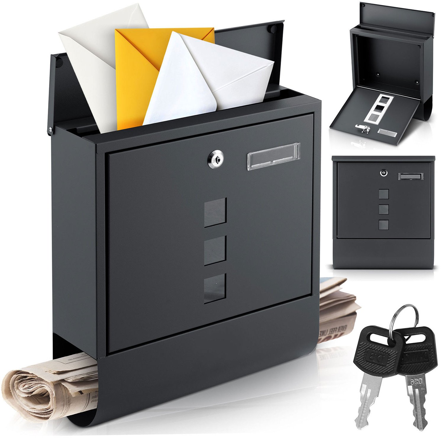 Skrzynka na listy 34x30,5x10 cm antracyt HM-861