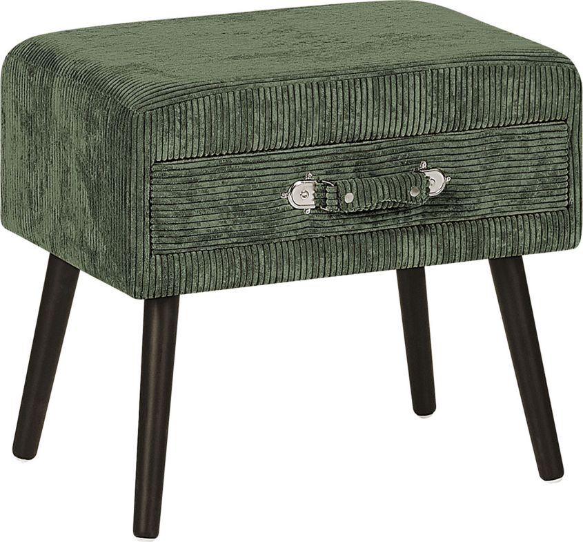 Beliani Stolik nocny sztruksowy zielony EUROSTAR