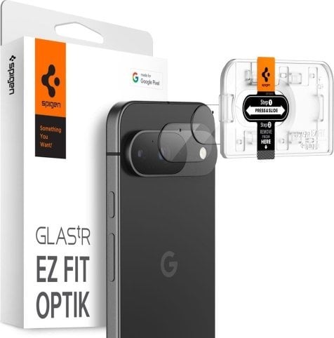 Spigen OSŁONA APARATU SPIGEN OPTIK.TR ”EZ FIT” CAMERA PROTECTOR 2-PACK GOOGLE PIXEL 9 CRYSTAL CLEAR