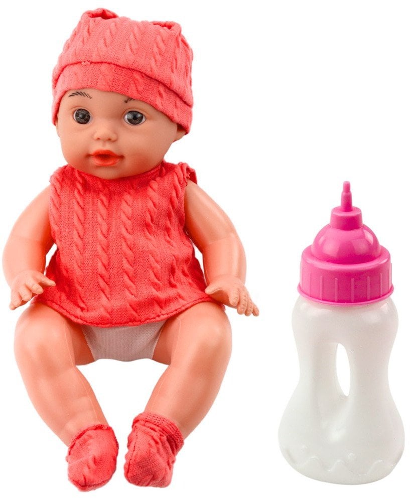 Lalka Bobas Z Butelką Do Karmienia Różowe Ubranko Dźwięki 30cm