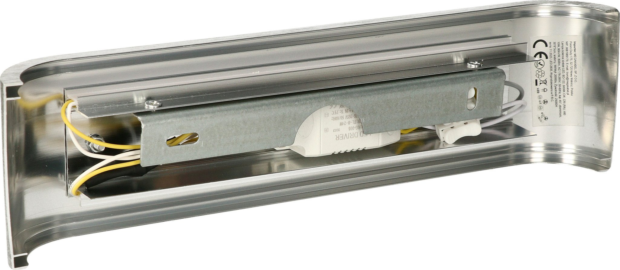 Kinkiet MEGAKABEL Lampa ścienna dekoracyjny kinkiet ZELDOS LED 2x5W kolor srebrny zimna barwa MK MEGAKABEL