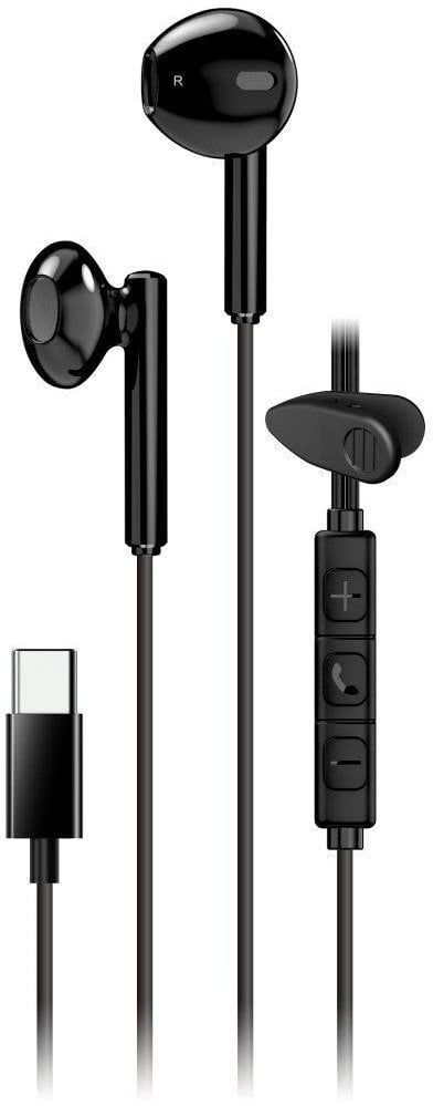 GENIUS sluchátka HS-M366 headset, mikrofon, USB-C, rotáční klip, černá