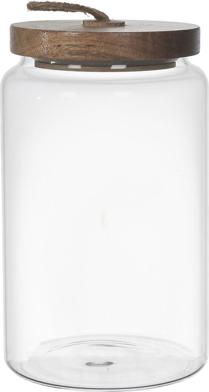 Intesi INTESI SŁOIK SZKLANY Z POKRYWKĄ Z AKACJI 23 CM