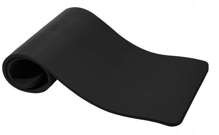 Mata do ćwiczeń jogi 190x60x1,5 cm czarna