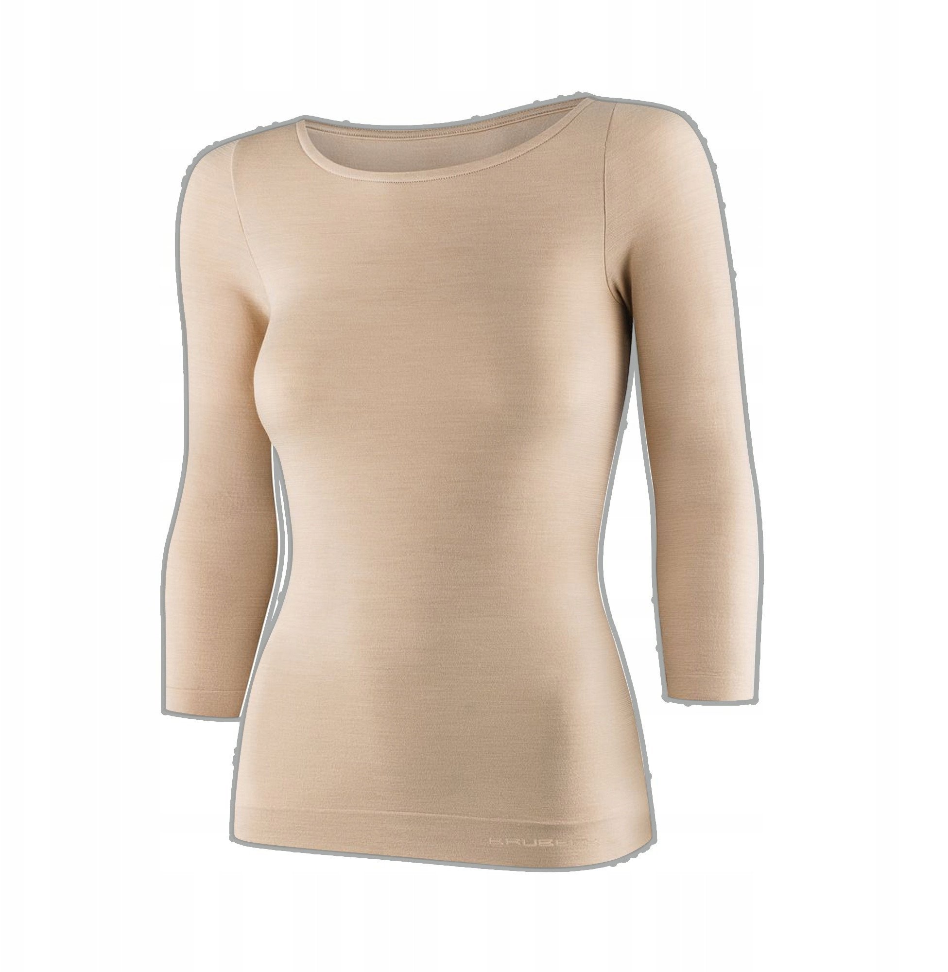 LS1628W Koszulka damska z rękawem 3/4 COMFORT MERINO beżowy S