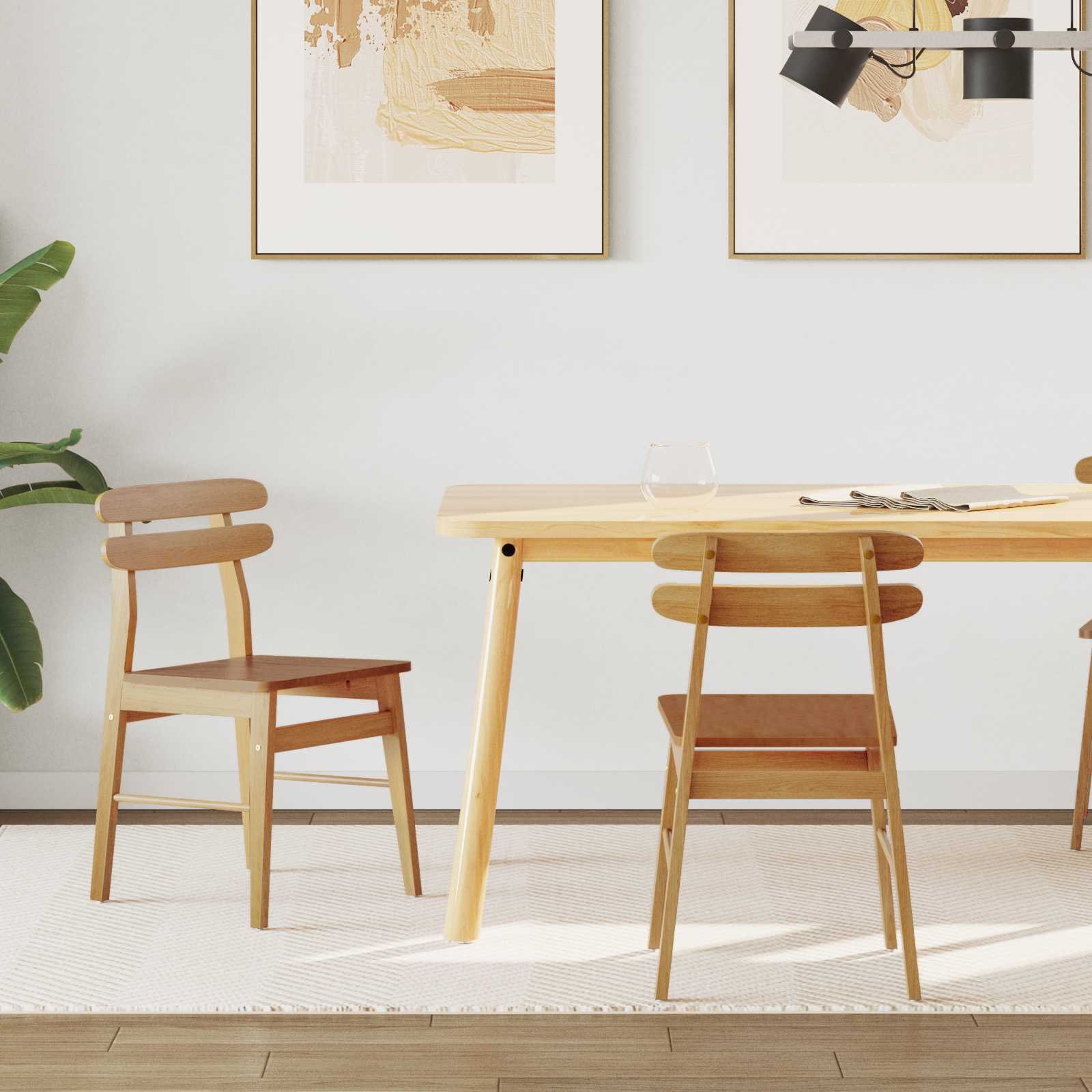 vidaXL Krzesło jadalniane 2 pcs Drewno solidne