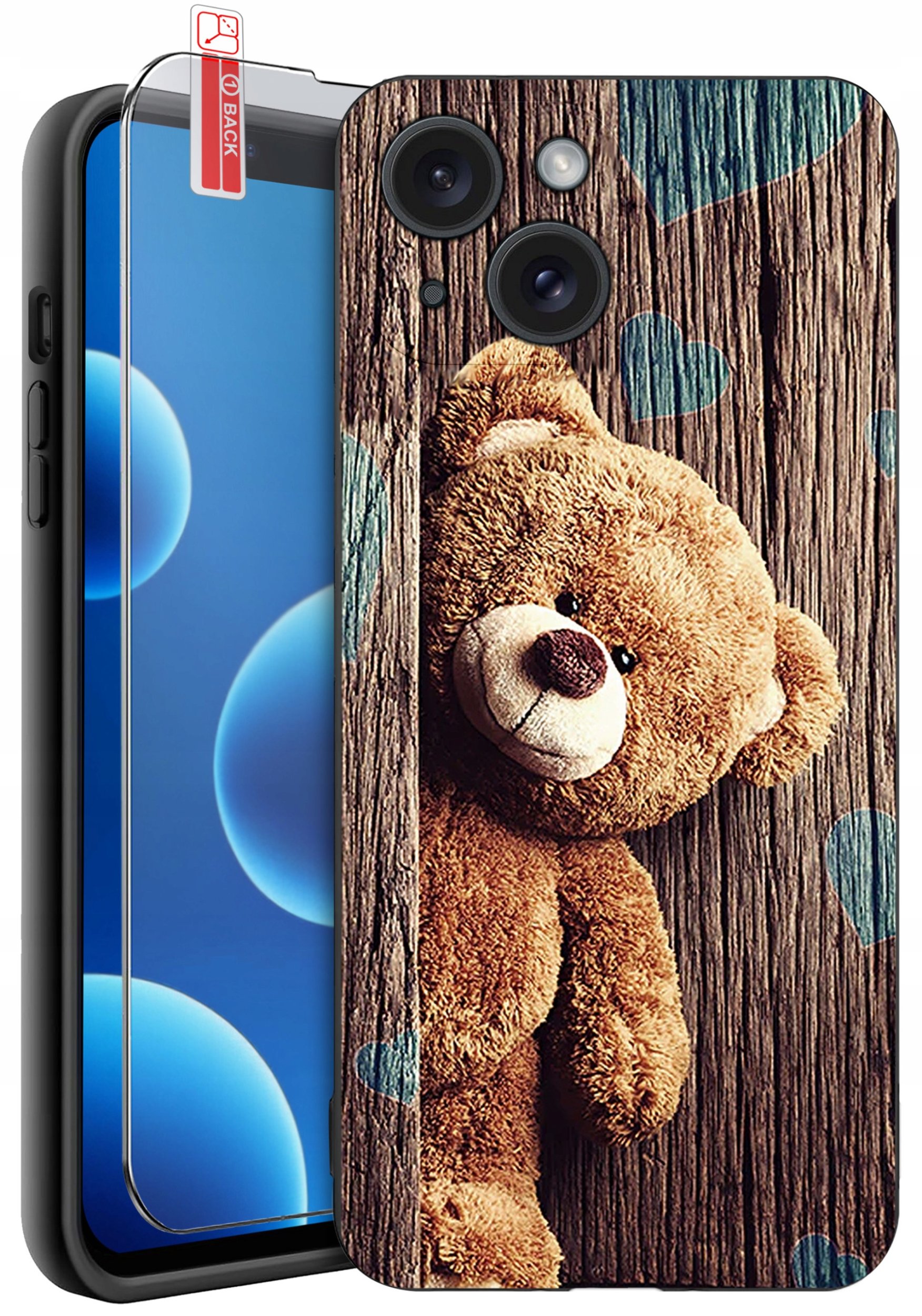 ETUI do iPhone 13 | 14 | WZORY | SILIKONOWE MATT CASE + SZKŁO 9H